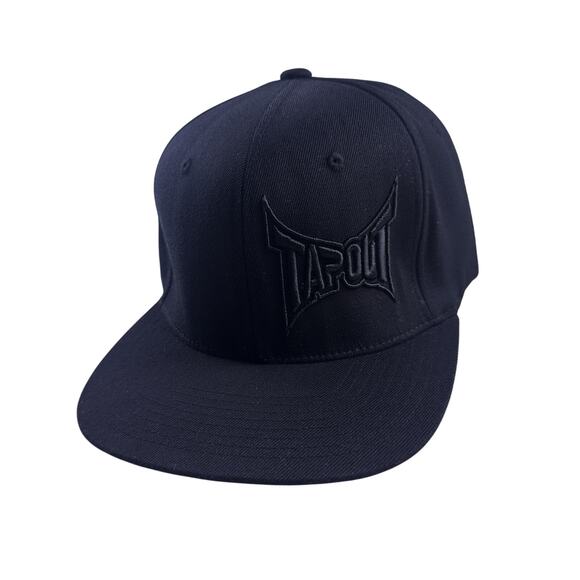 Tapout Fitted Hat MMA Martial Arts All black on Black Brand FlexFit Size L 23” - Picture 1 of 12